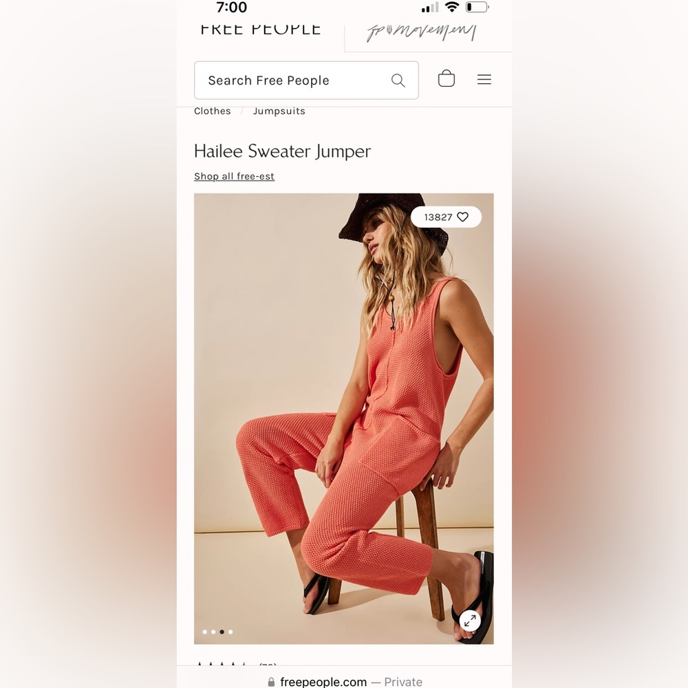 Free People Hailee Sweater Jumper in Coral